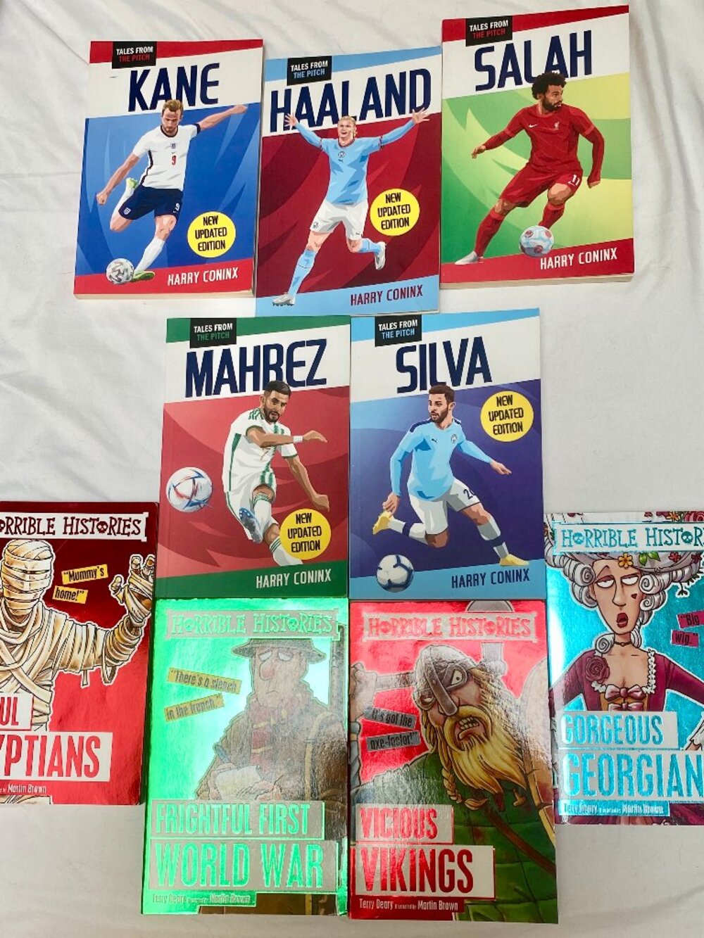 9 Kids Books for Ages 7–14-Soccer Stars + Horrible Histories